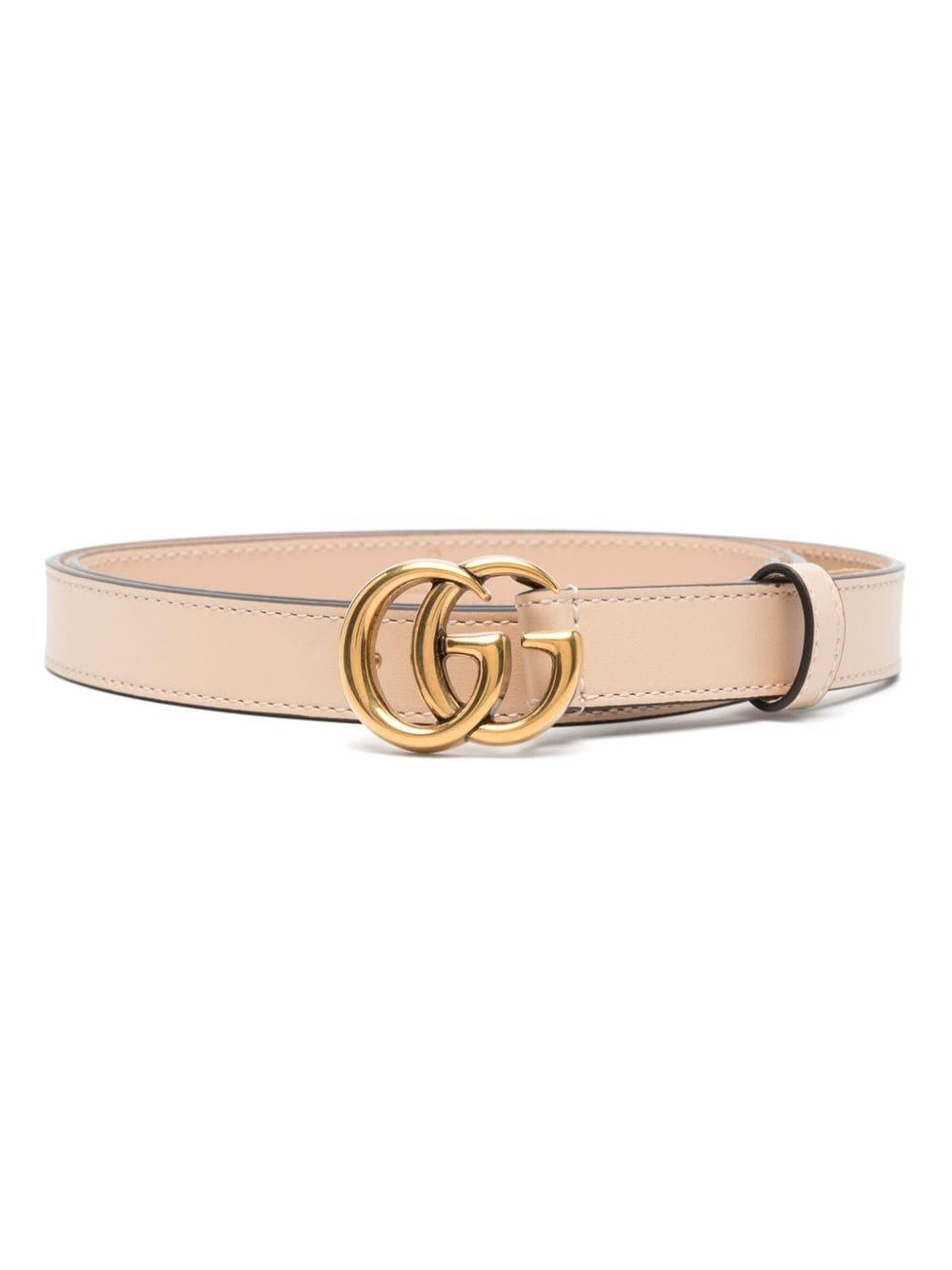 Gucci Gg Marmont Leather Belt in White Lyst UK
