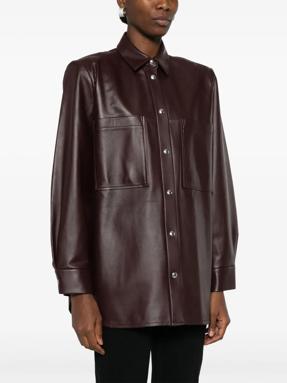 新品未使用　ohtoro Leather Shirt Jacket brown IRO Leather Shirt Jacket in Brown | Lyst