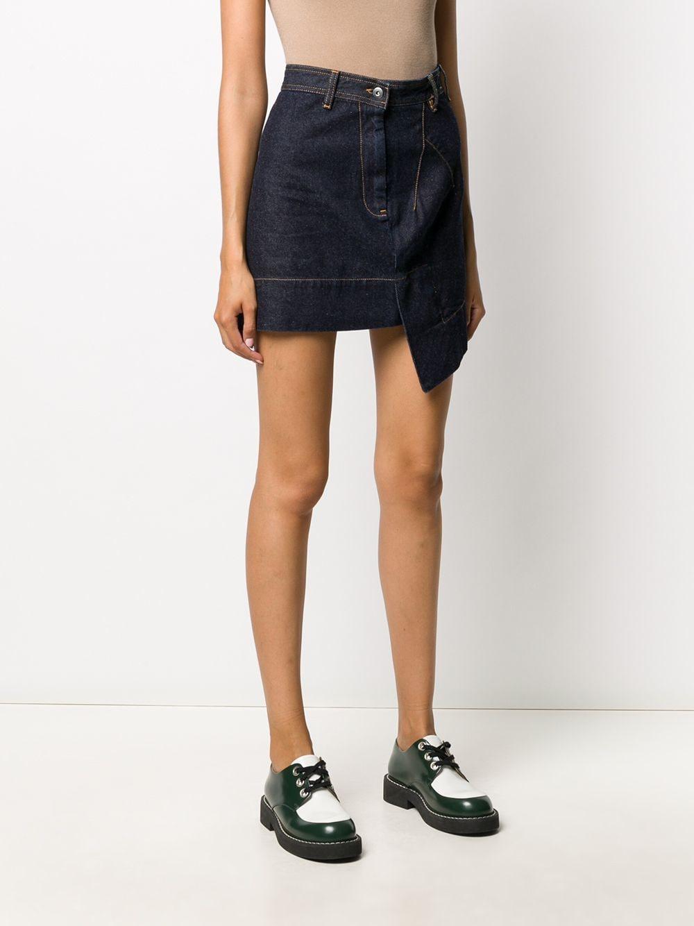 Vivienne Westwood Anglomania Asymmetric Denim Mini Skirt in Blue | Lyst UK