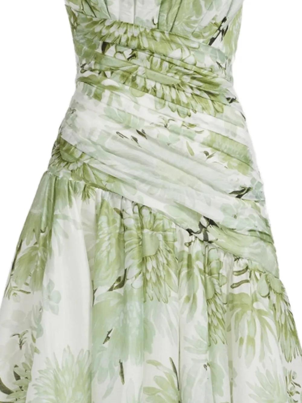 aje green floral dress Aje Chromatic Mini Dress | Floral/Green | Size 10