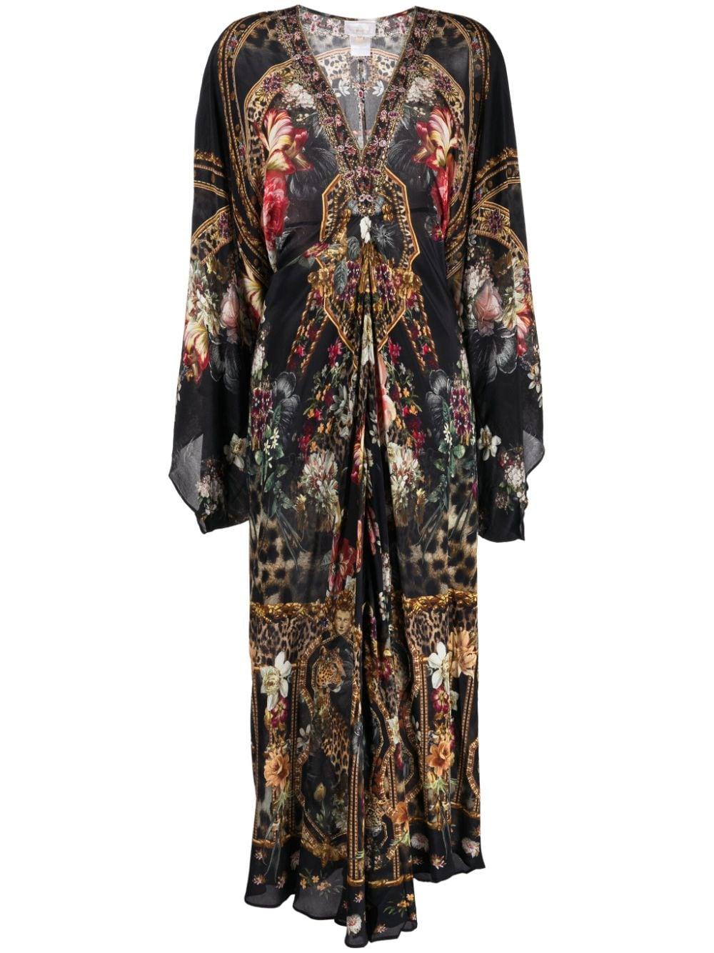 Camilla A Night At The Opera Silk Kaftan in Black | Lyst