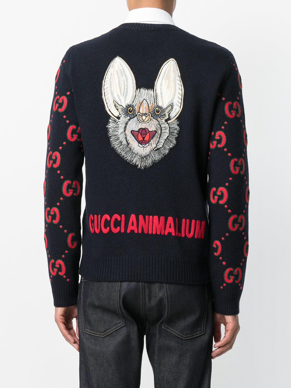 Gucci Wool Gg Knitted Sweater in Black for Men Lyst