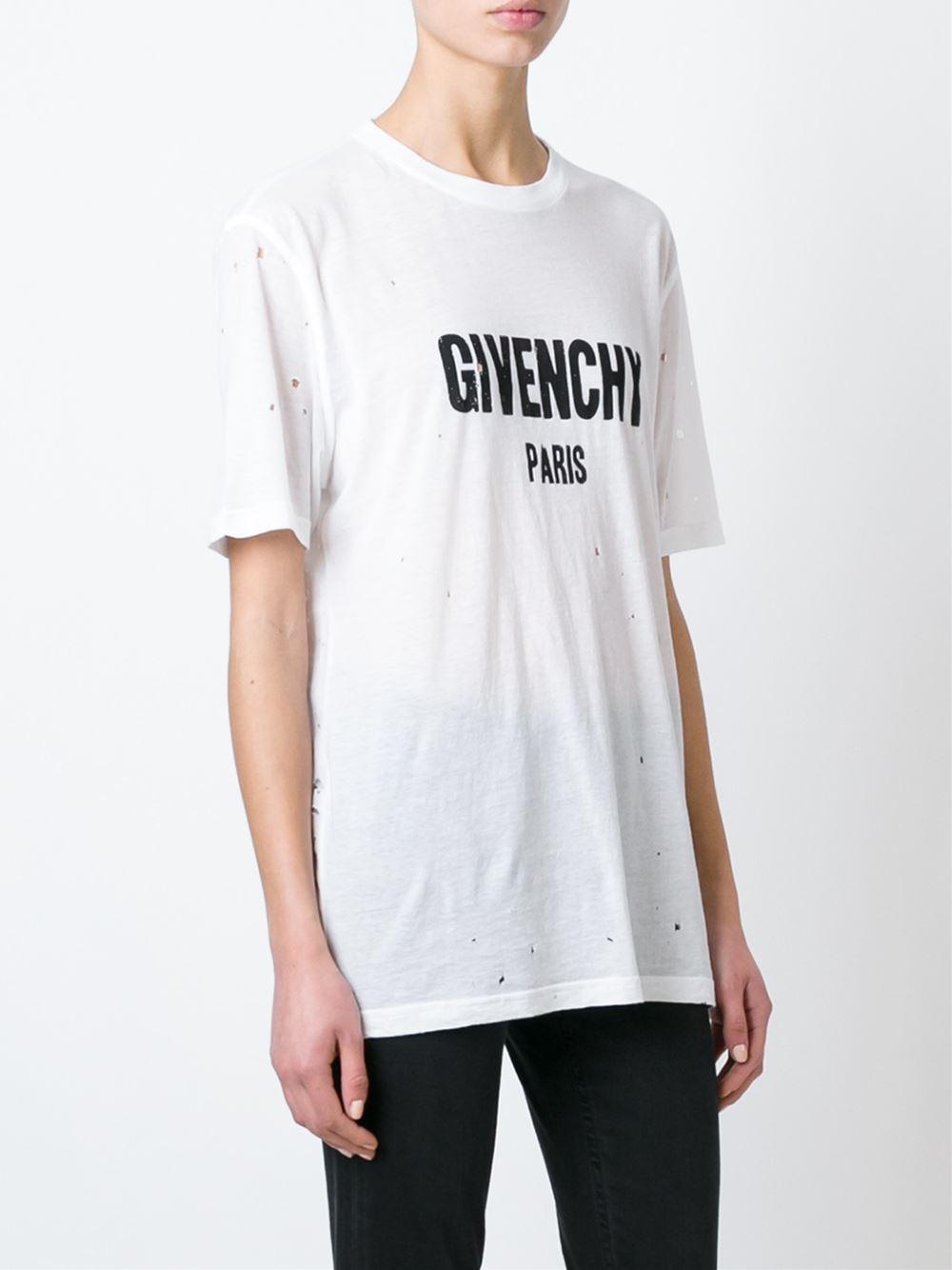 Givenchy Distressed Logo T-shirt in 