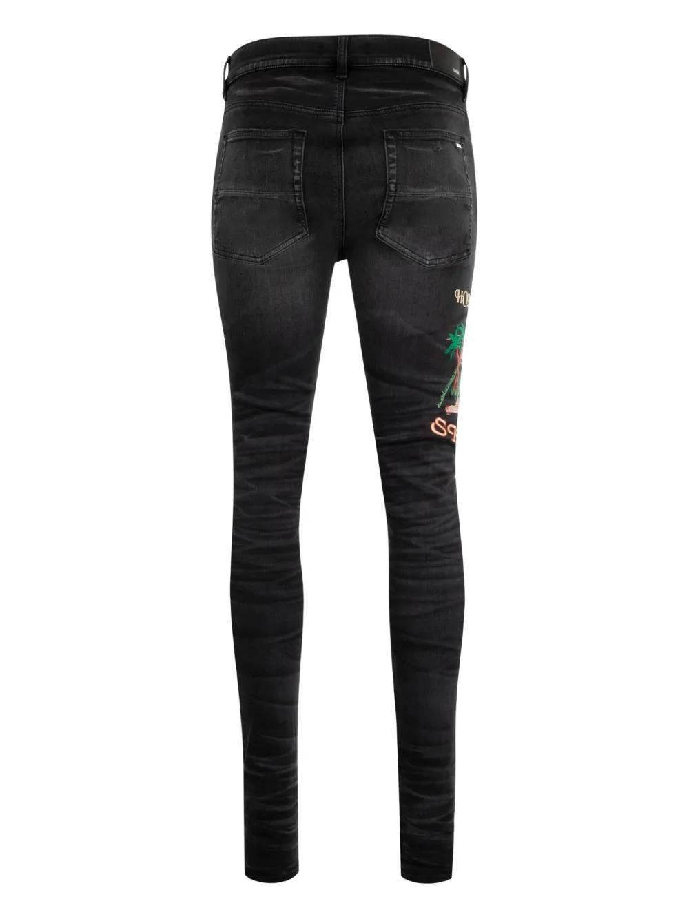 AMIRI Sinners embroidered skinny jeans
