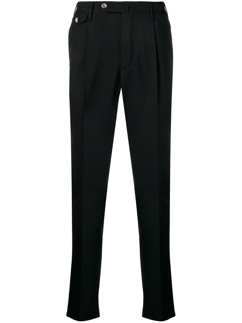 PT01 Wool Tailored Fitted Trousers in Black for Men Lyst