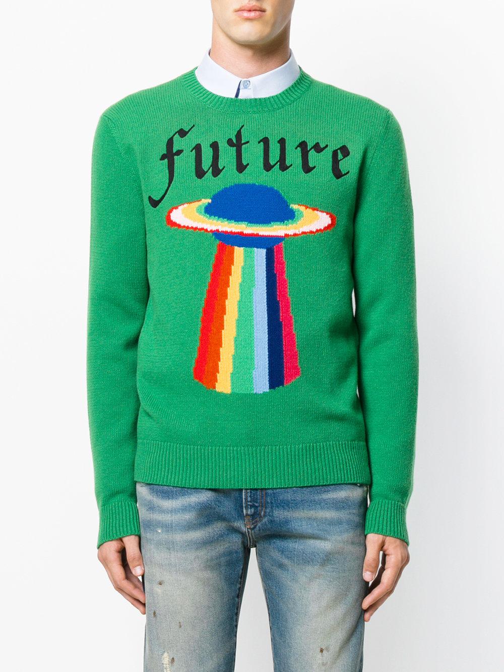 Gucci Wool Future Jumper in Green for Men | Lyst