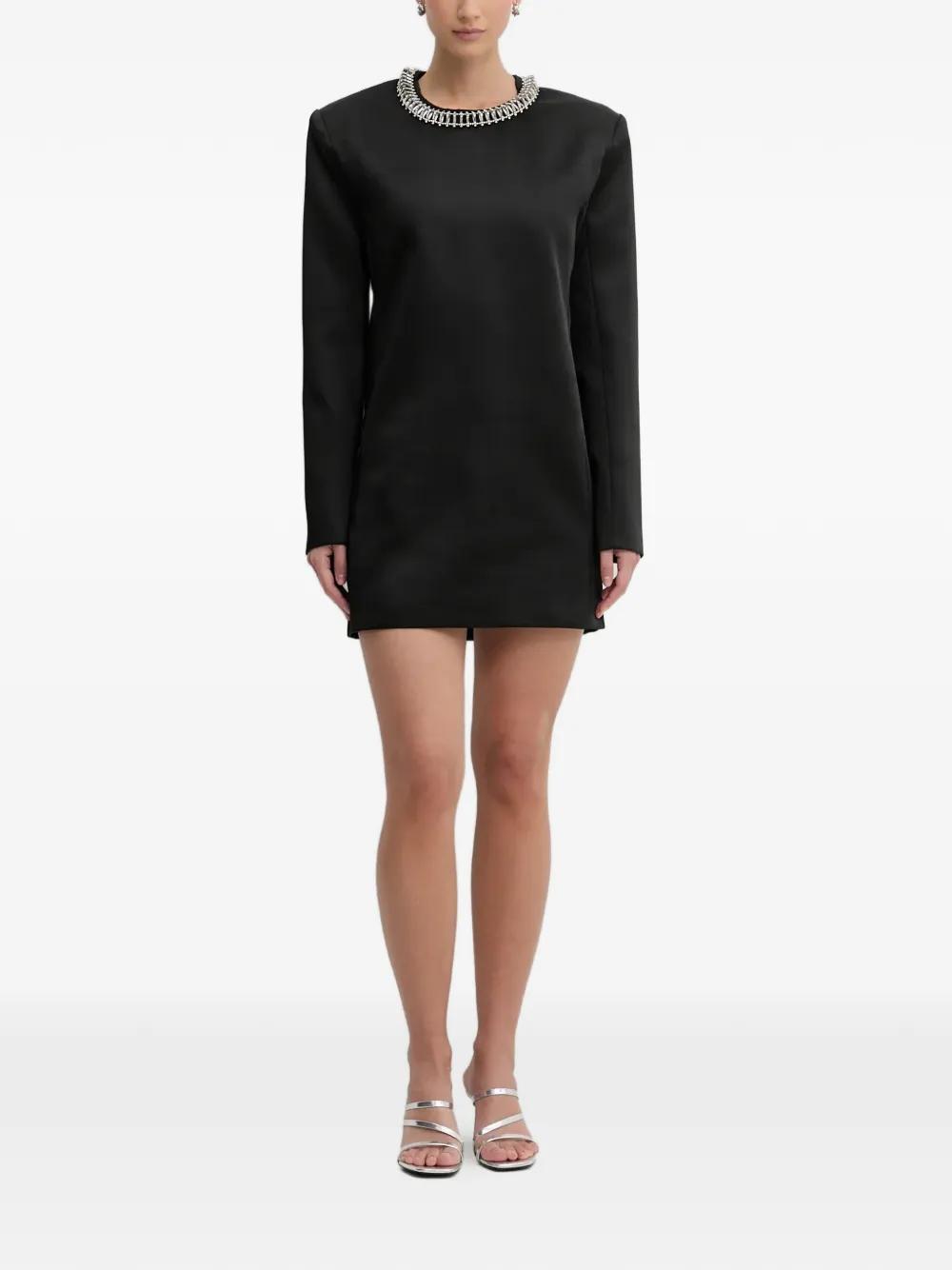 fitted lace wedding dress Gilda Black Velvet Bardot Long-Sleeve Mini Dress – Club L London