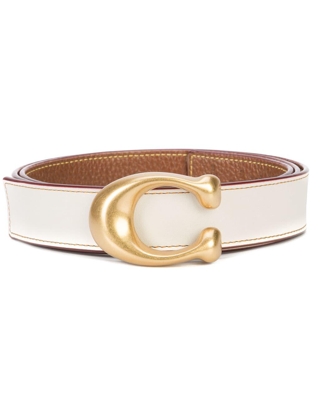 Reversible Belt Leather Belt Beige White 40 Mm 1.5 With -  Hong Kong