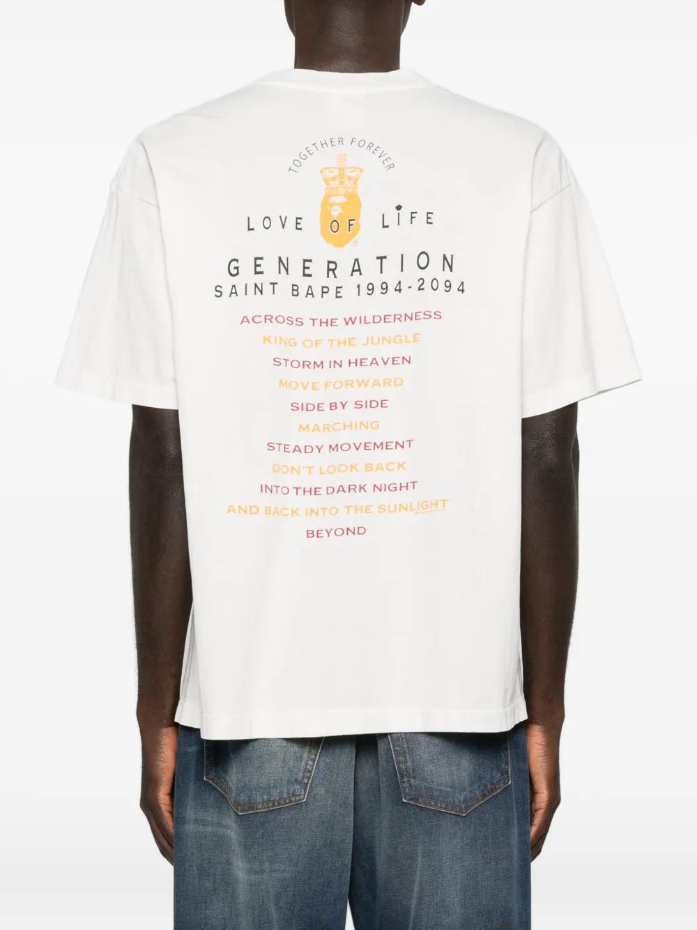 【 BAPE X SAINT MXXXXXX 】GENERATION TEE BAPE x Saint Mxxxxxx Squadron Tee Vintage White Men's - SS23 - US