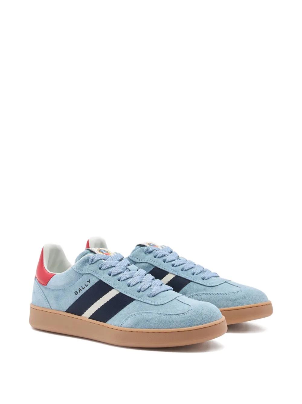 Bally Brown and Blue Retro Sneakers with Suede Accents Bally Aston Suede & Leather Running Sneaker - Red / Navy  main image 4