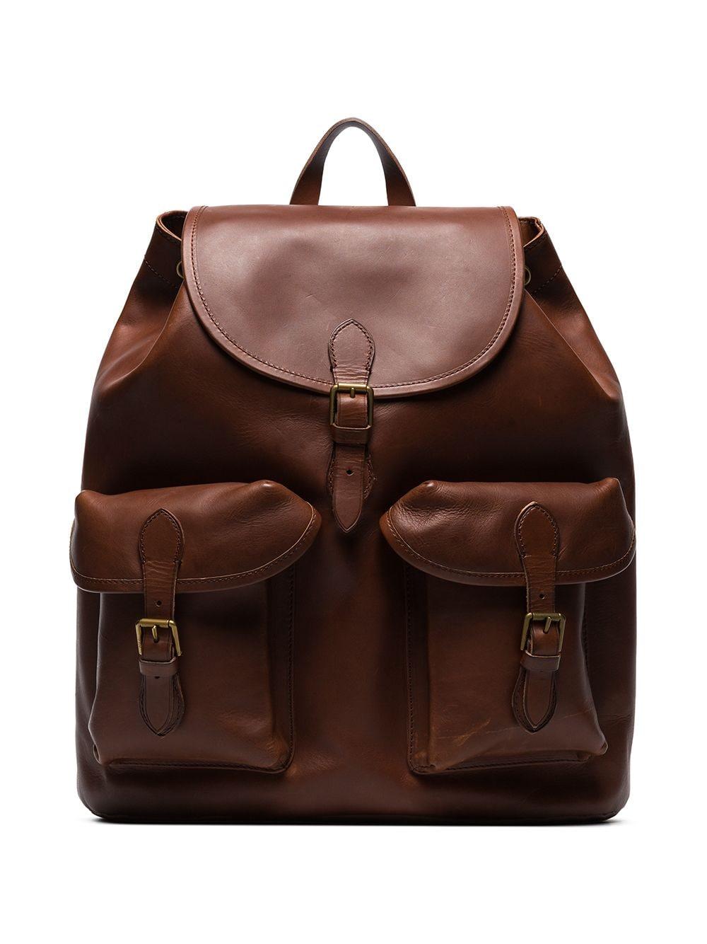 polo backpack leather