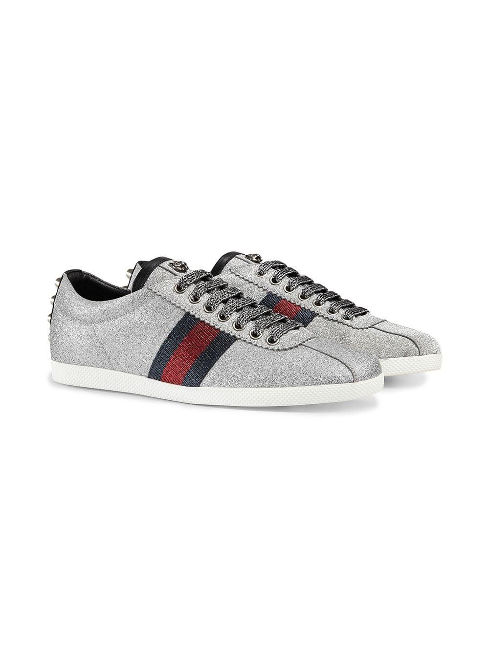 gucci bambi web metallic sneakers