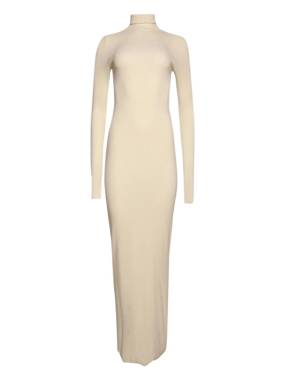 TERNE Long-Sleeve Turtleneck Maxi Dress in Natural | Lyst UK