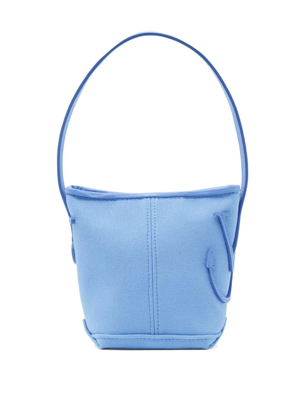 J W ANDERSON ニット トップハンドルバッグ スモール ケーブルニット レザー ドローストリング トップ