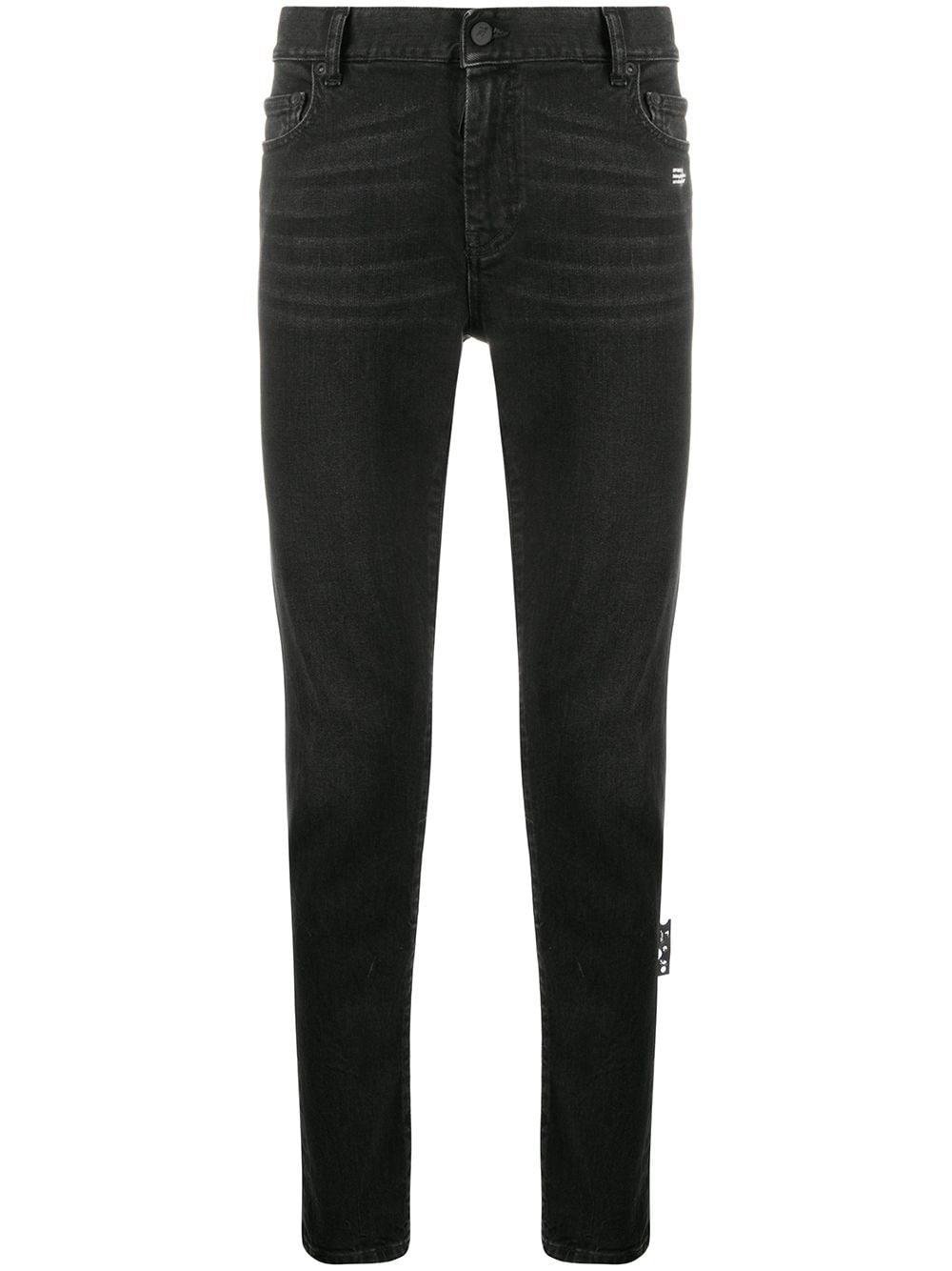 Off-White c/o Virgil Abloh Denim Logo-print Tapered Jeans in Black for ...