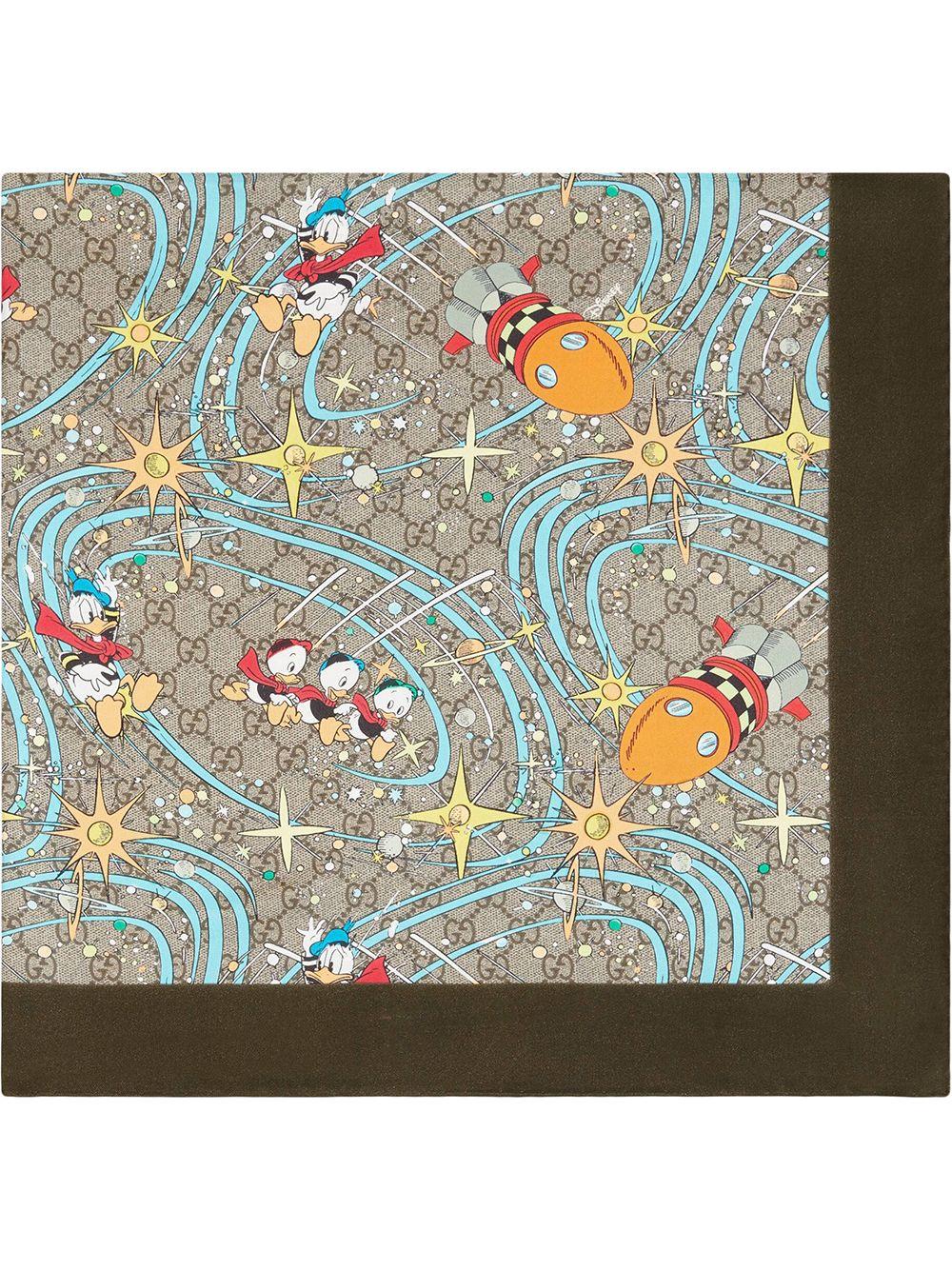 Gucci X Disney Donald Duck-print Scarf in Blue for Men | Lyst