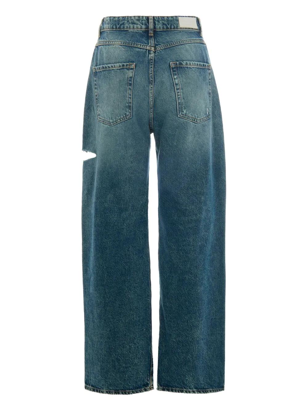 パンツ ICON DENIM Women Straight Pants BIANCA8019 Grey High-waisted straight-leg jeans colour grey pinstripe | Liu Jo