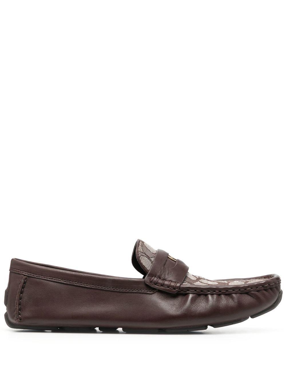 COACH Signature Coin Driver Loafers in Brown for Men | Lyst