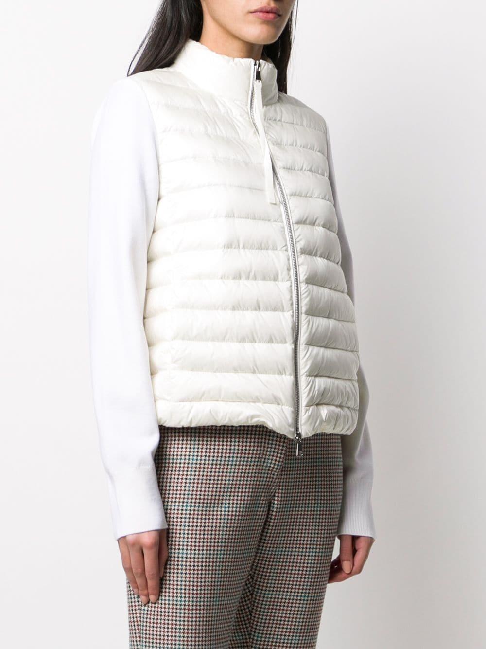 Moncler Wool Knitted-sleeve Quilted Down Jacket in White - Lyst