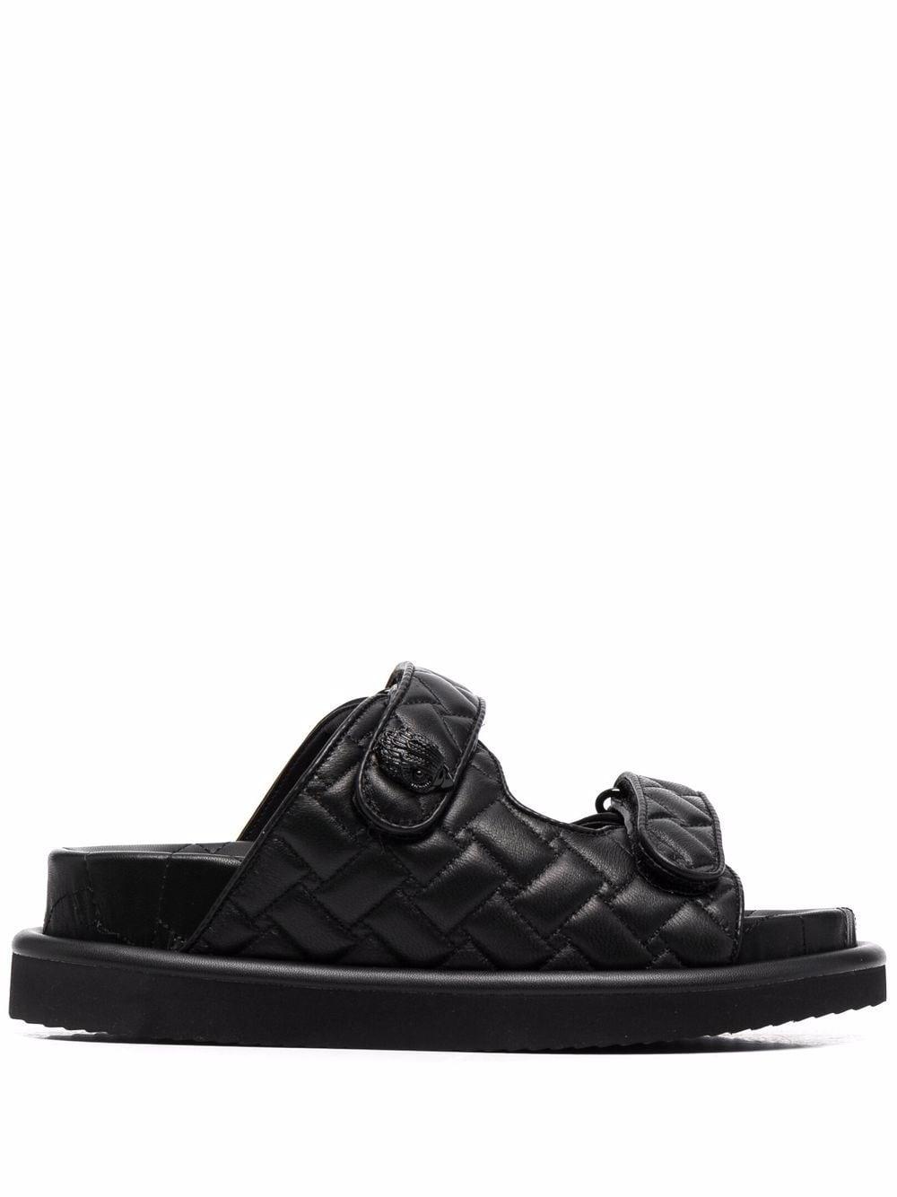 Kurt Geiger Black Quilted Leather Sandals - tyohyvinvointisaatio.fi