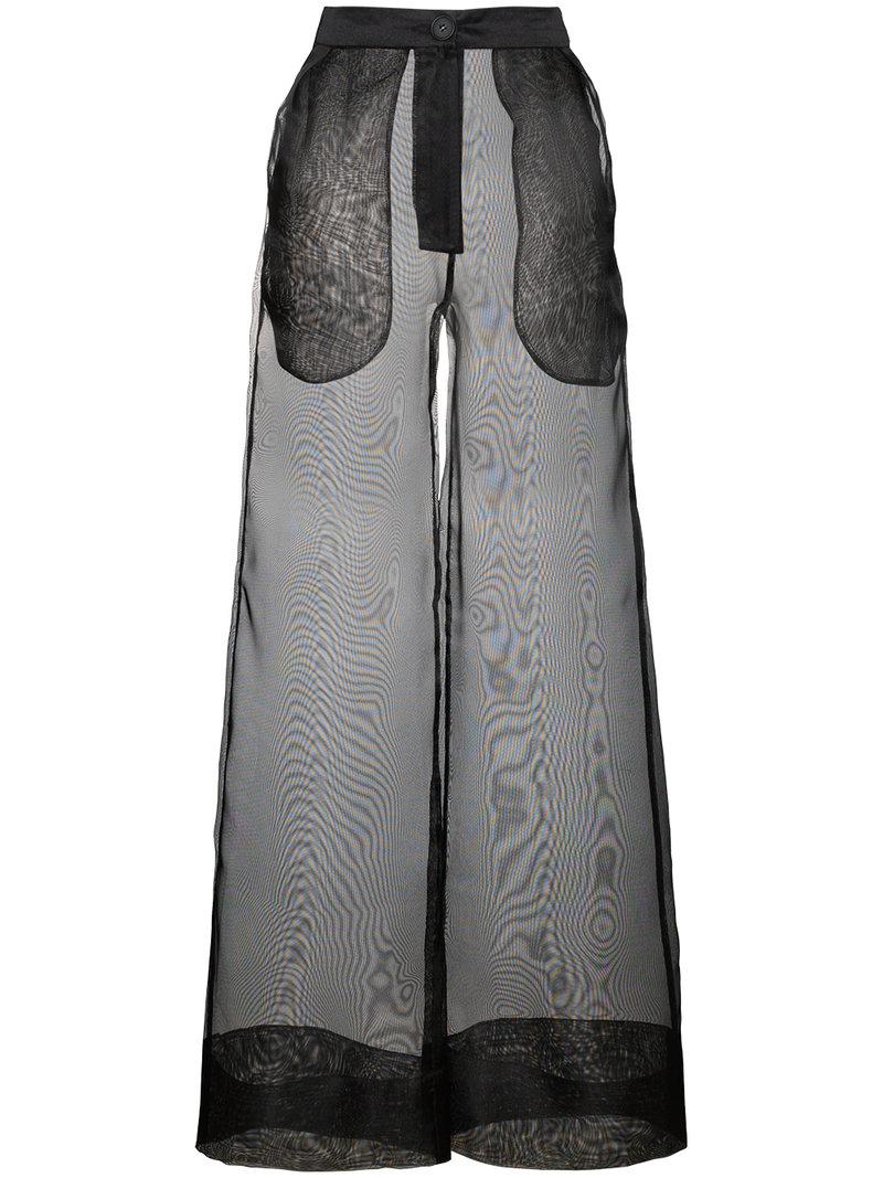 Black sheer trousers hot sale