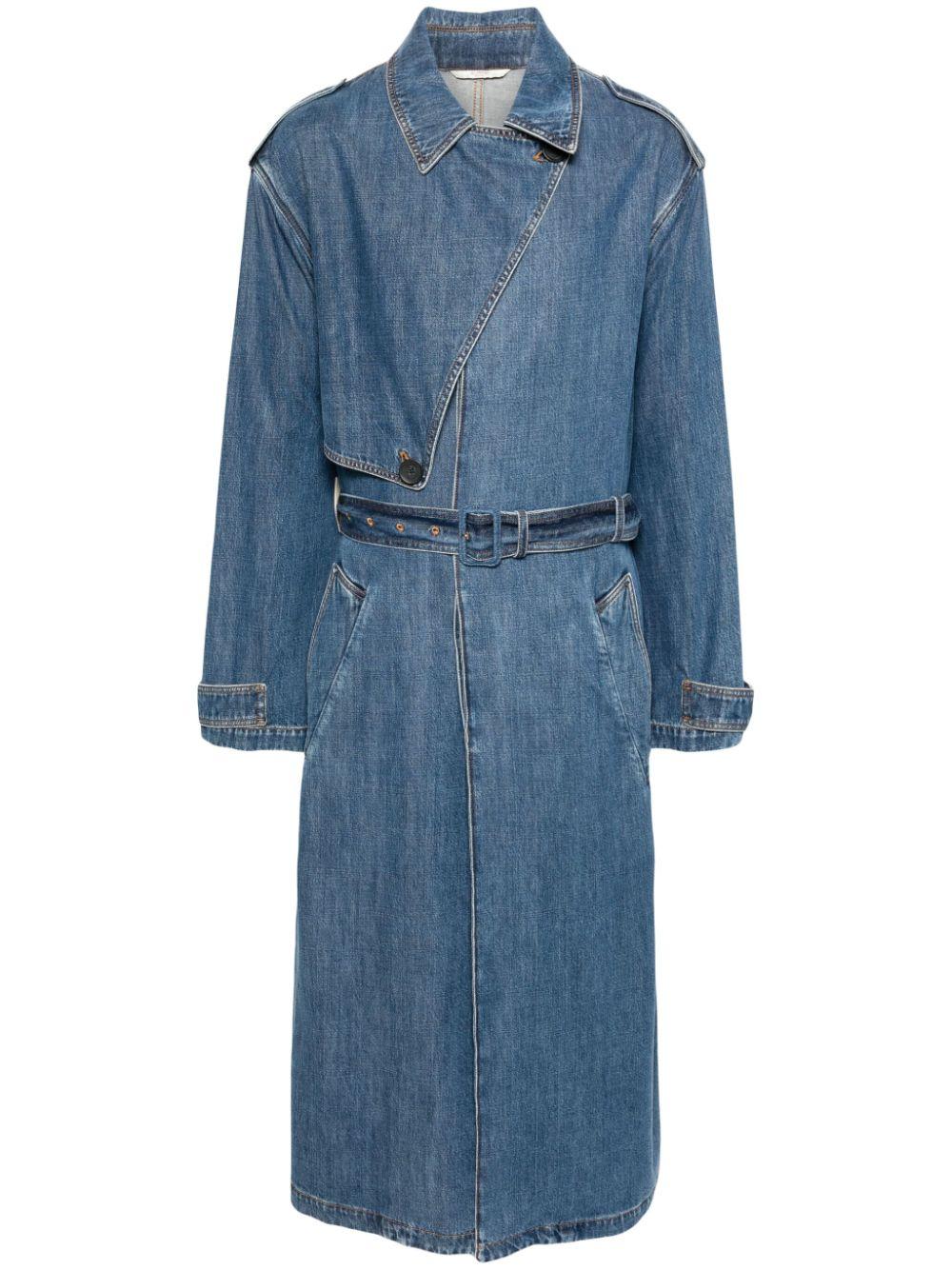 Valentino Garavani メンズ ブルー デニム トレンチコート コート