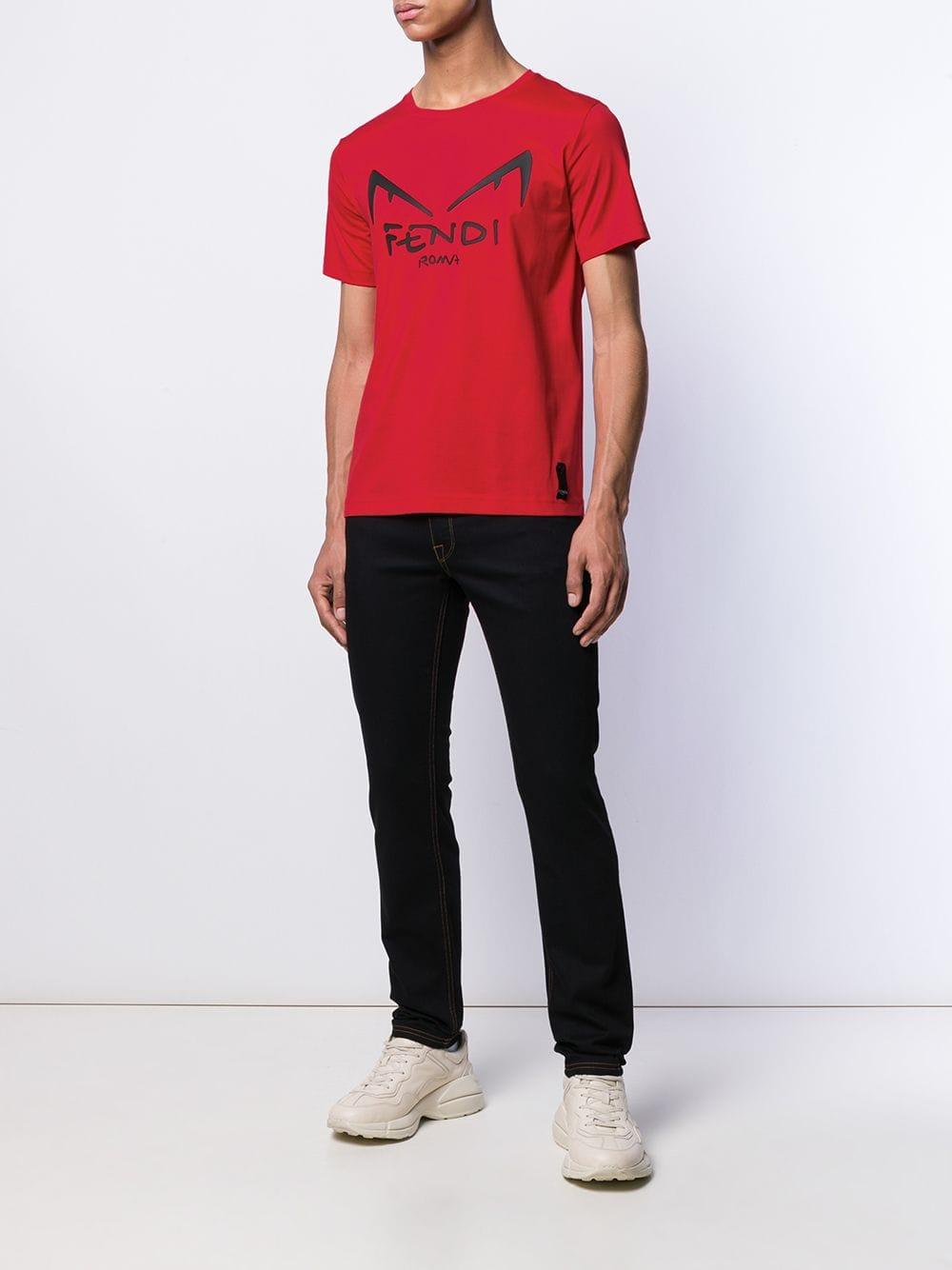 Fendi Bag Bugs T-shirt in Red for Men | Lyst