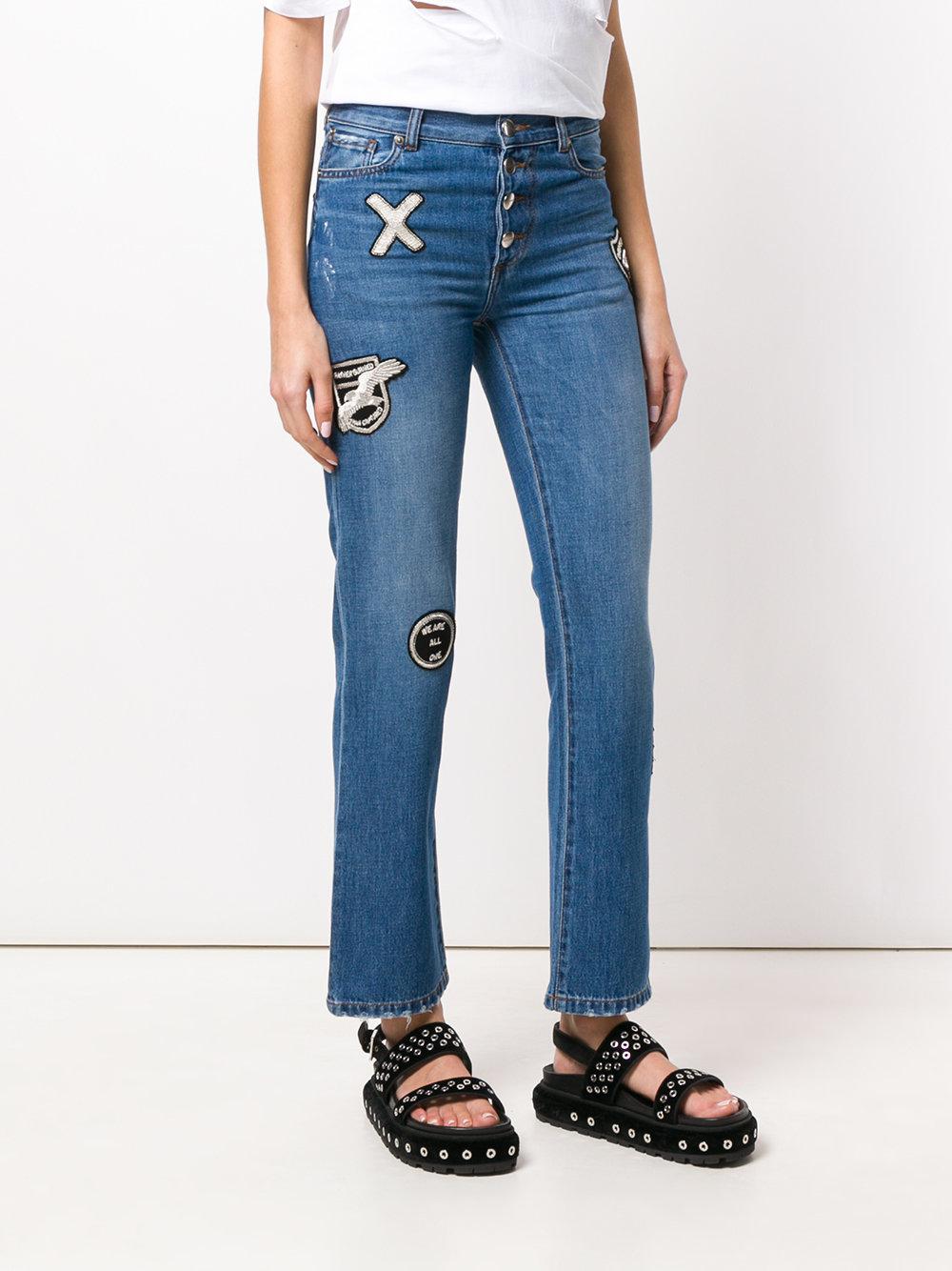 Each x Other Denim Button Patch Jeans in Blue - Lyst