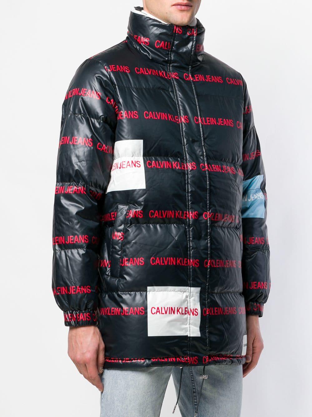 calvin klein multi logo puffer