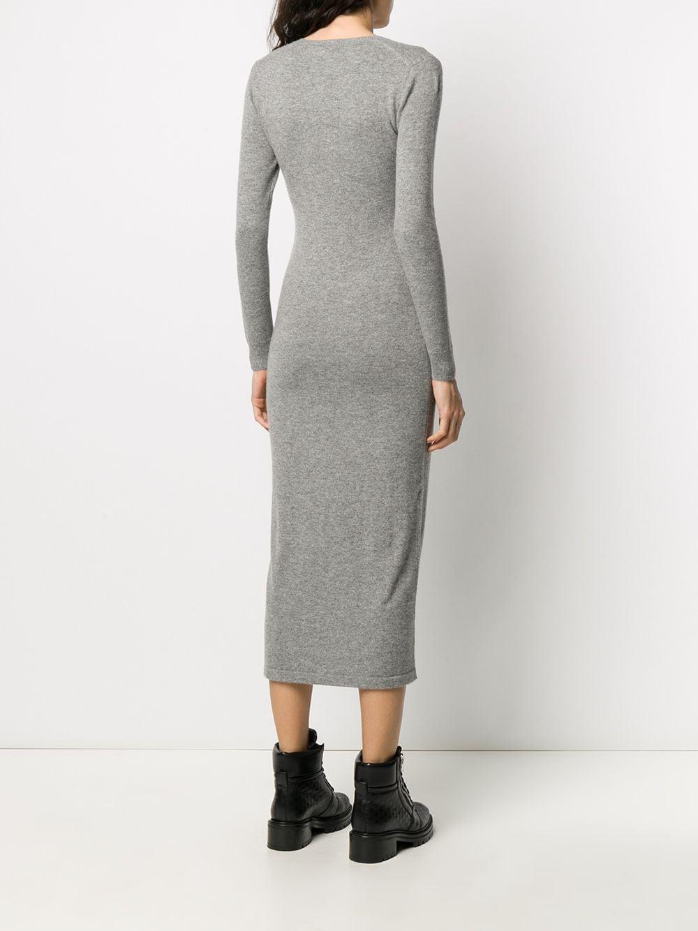 Polo Ralph Lauren V-neck Cashmere Dress in Grey (Gray) - Lyst
