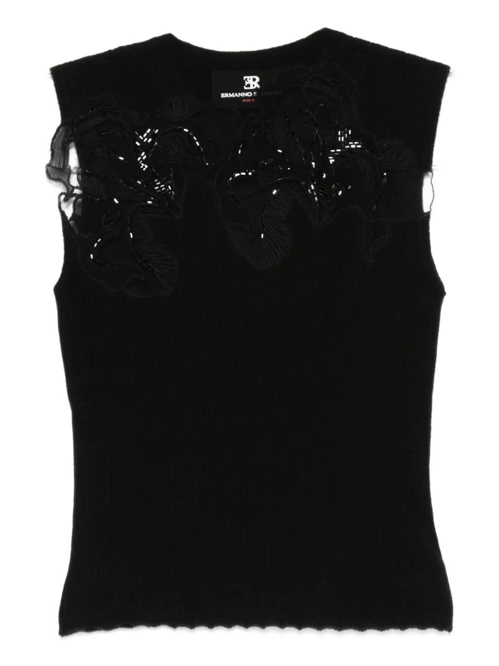 Tシャツ・カットソー ERMANNO SCERVINO Women Tops D462L353DUX95708 BLACK Designer tops, shirts and blouses for women | Ermanno Scervino