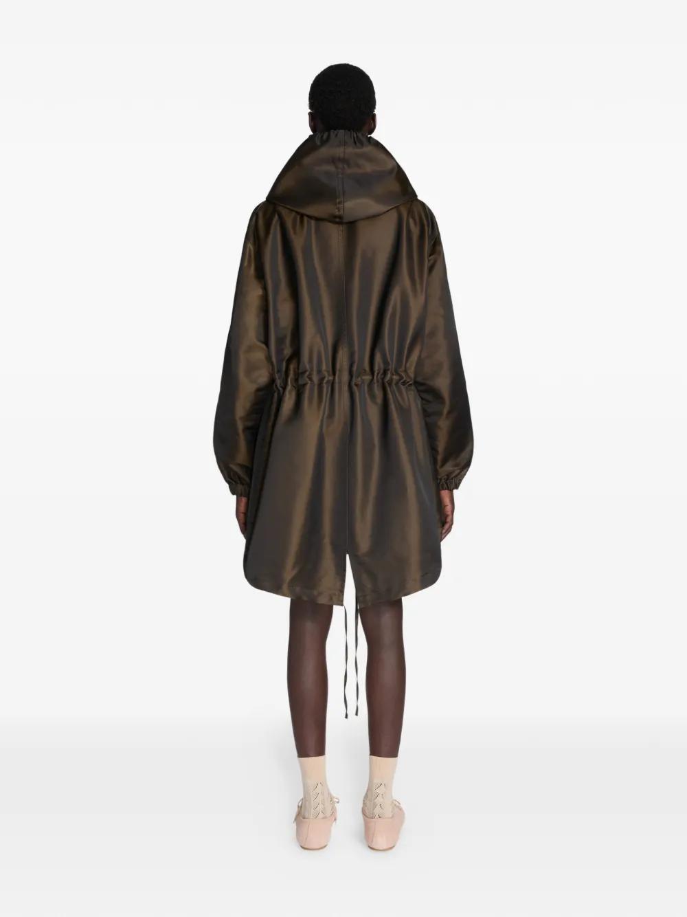 Dries Van Noten Changeant Hooded Parka in Black for Men | Lyst