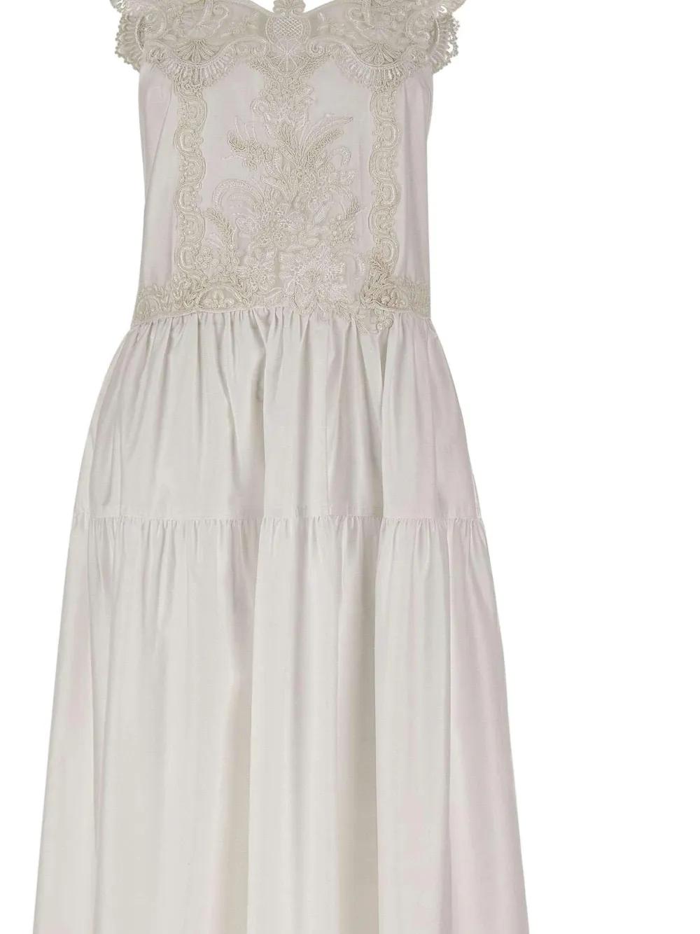 Maurizio Mykonos Lace-Insert Maxi Dress in White | Lyst