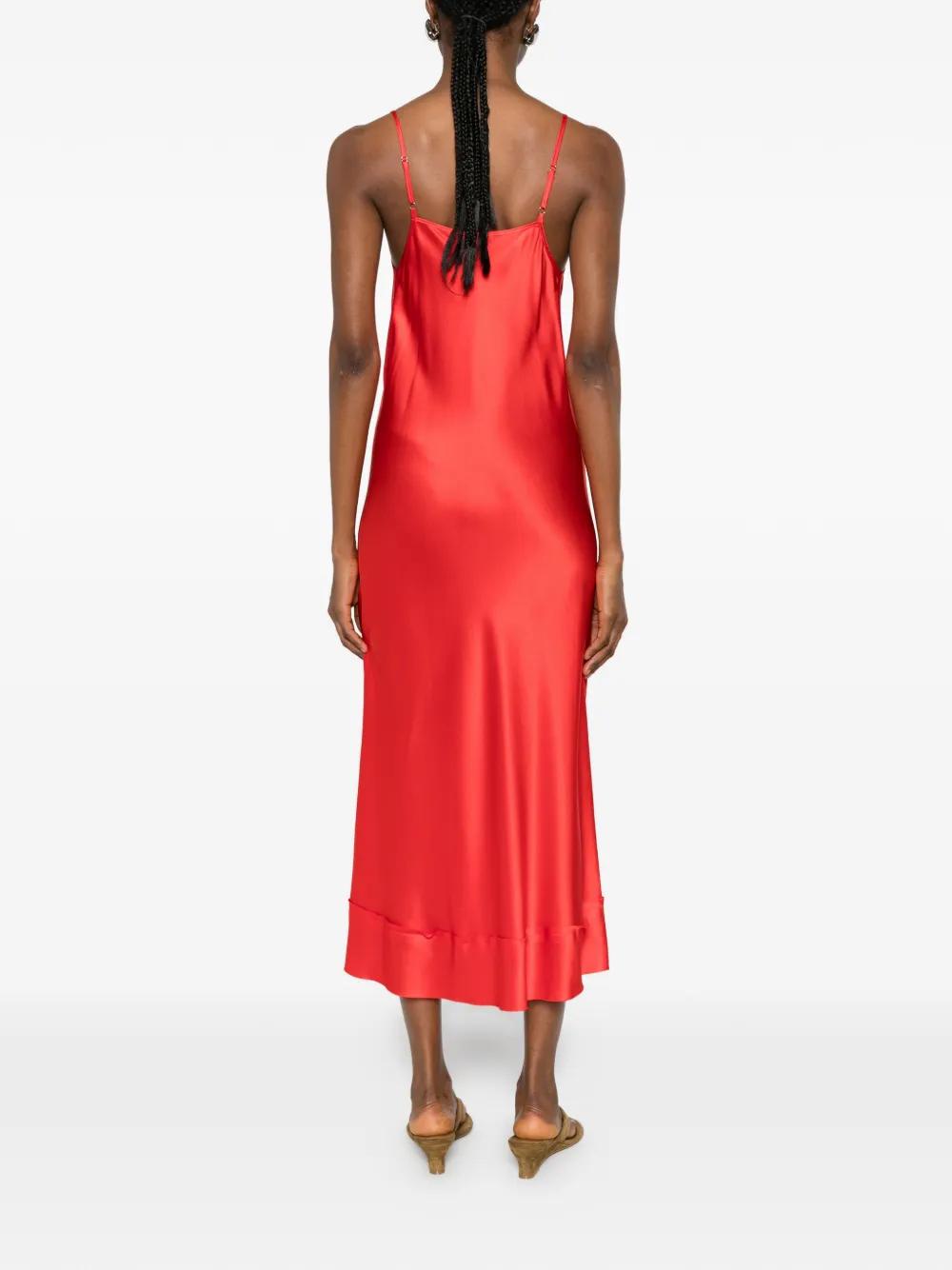 open lace back dress Madeline Midi Satin Slip Dress in Rust – Shop Hearts main image 0