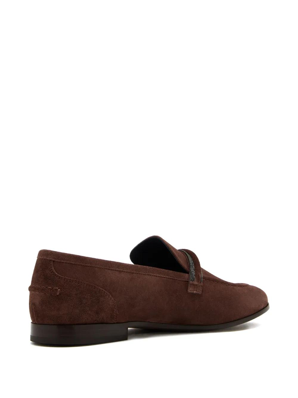フラットシューズ Brunello Cucinelli Leather Loafers With Monile Detail Monili leather loafers in black - Brunello Cucinelli | Mytheresa