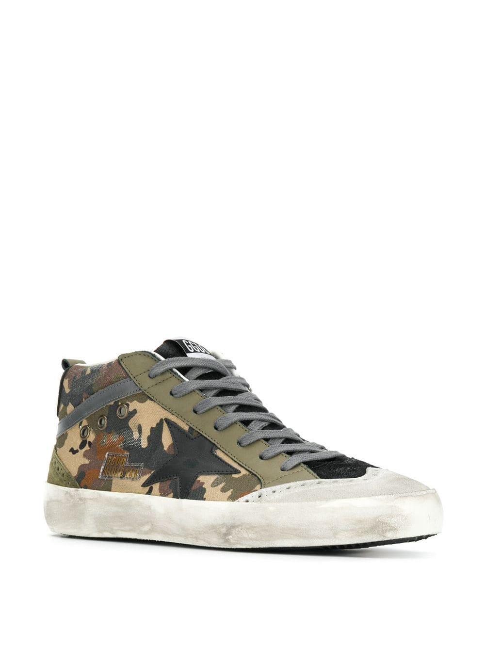 Golden Goose Goose Mid-star Camouflage Sneakers in Green for Men - Lyst