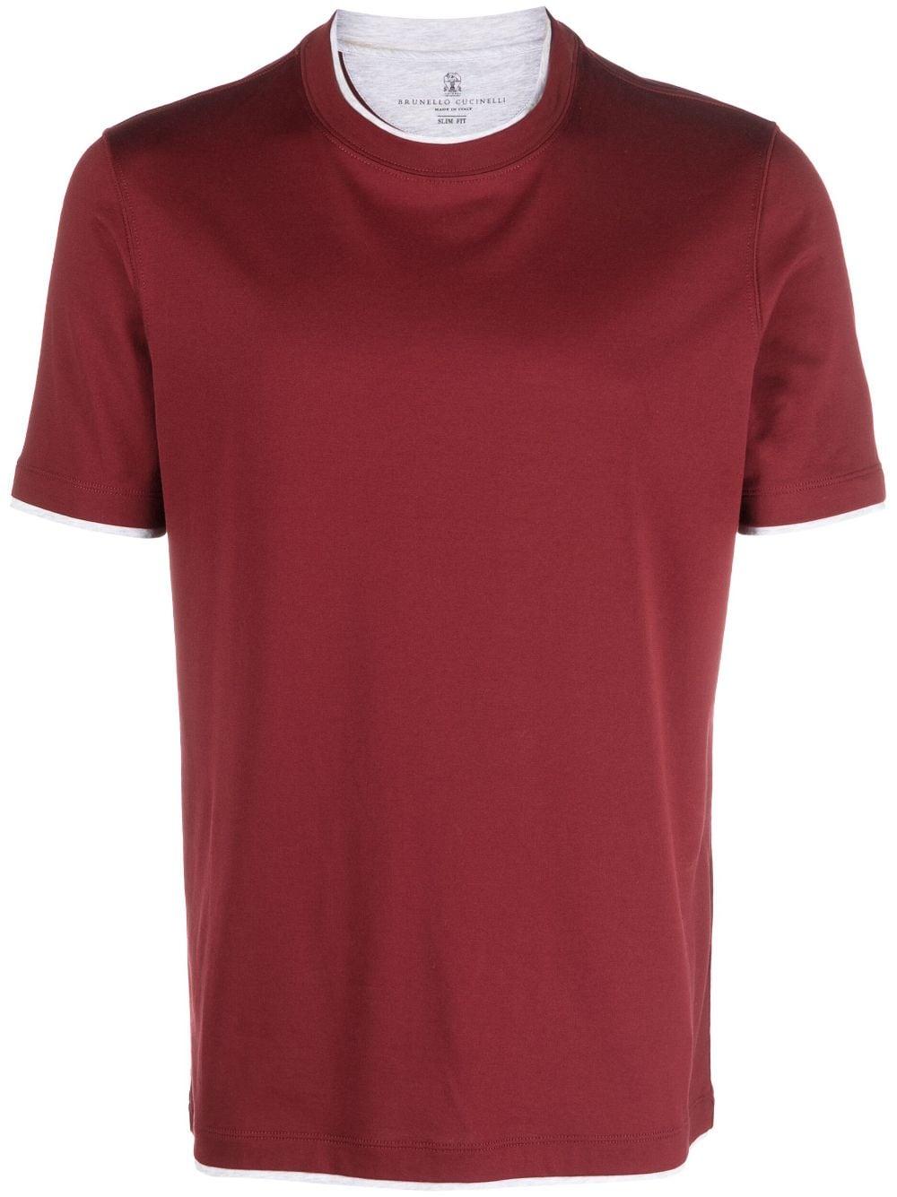 oversættelse Tegne forsikring Masaccio Brunello Cucinelli Crew-neck Cotton T-shirt in Red for Men | Lyst