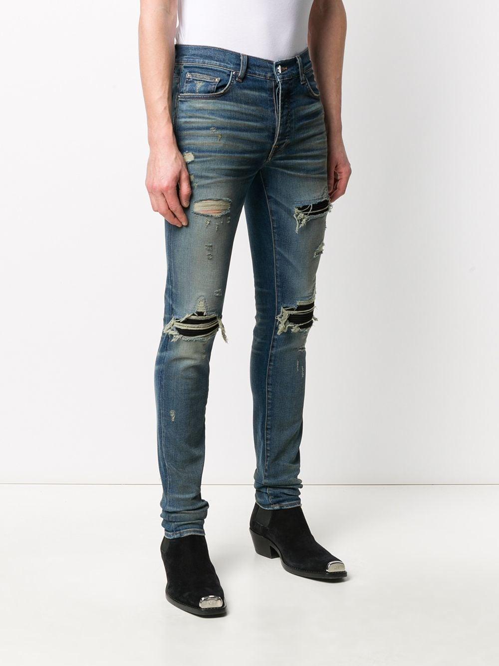 Amiri Denim Slim Fit Ripped Jeans in Blue for Men - Lyst