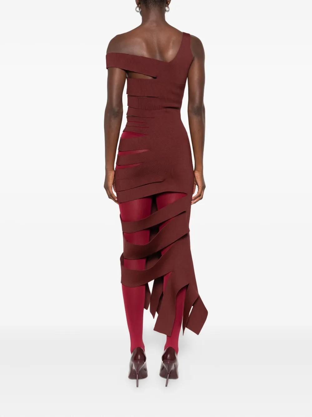 strapless open back dress Vintage Thierry Mugler S/S 1980 Red Lace Dress – Katya Riddell Vintage main image 0