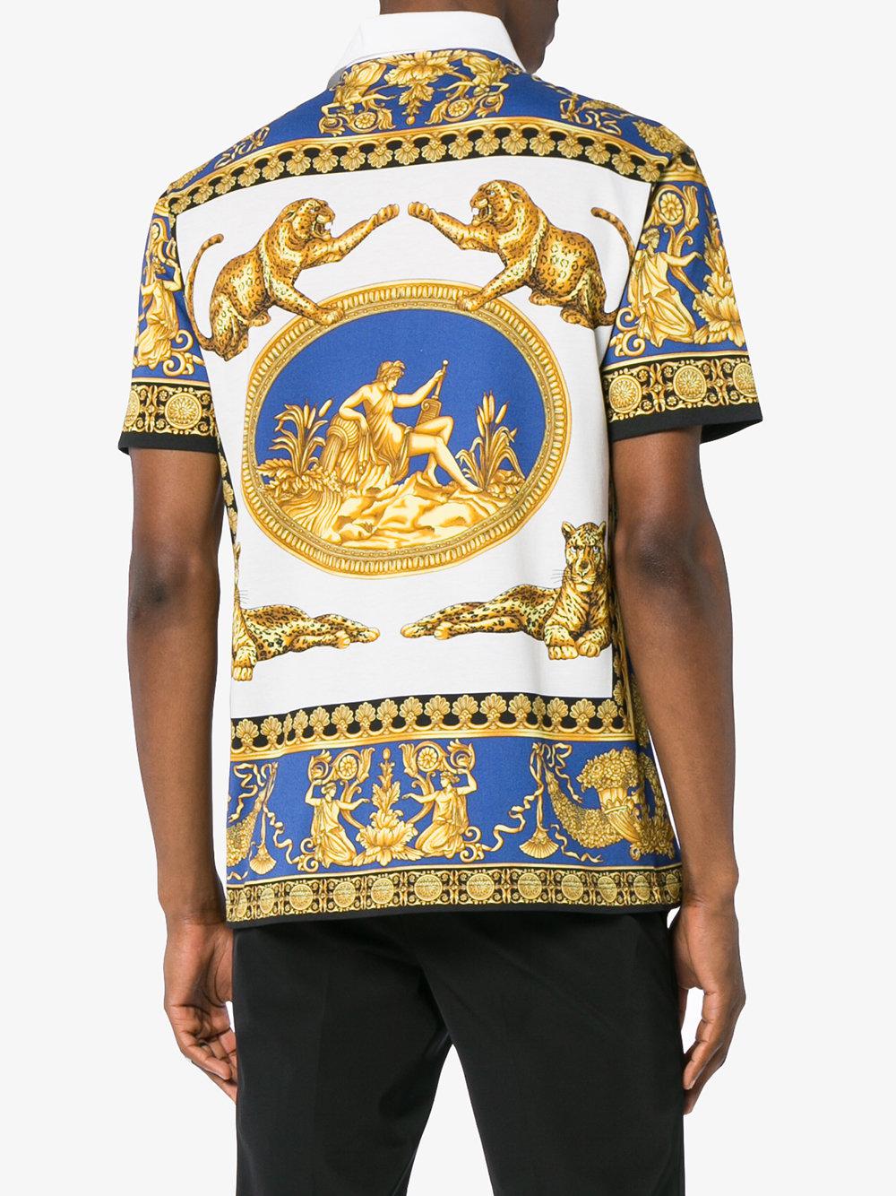 Versace Classic Scene Polo Shirt in White for Men - Lyst