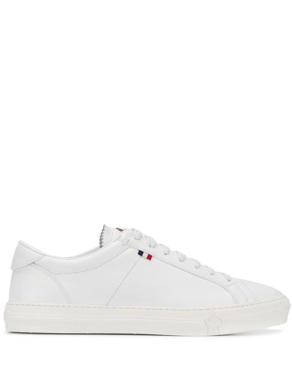 Moncler Leather New Monaco Scarpa Sneakers in White for Men | Lyst