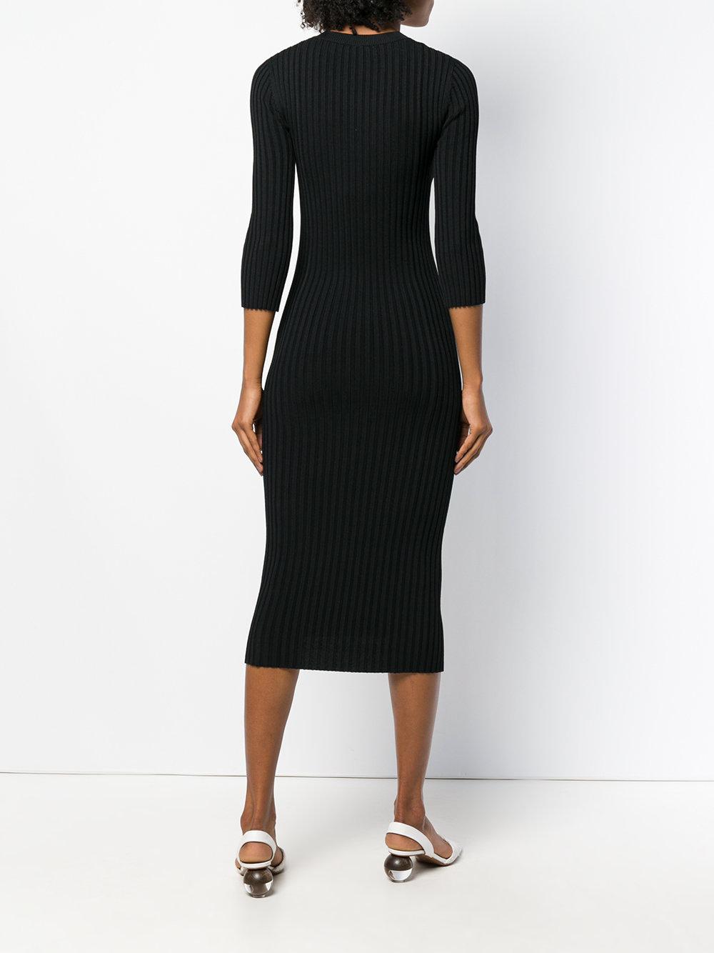 JOSEPH Cotton Ribbed Knit Sweater Dress in Black - Lyst