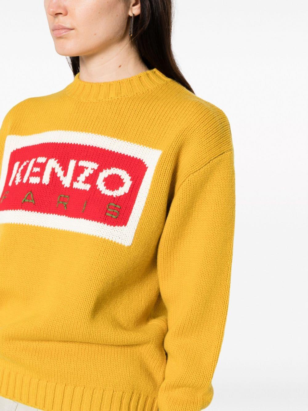KENZO Intarsia knit Logo Jumper in Pink Lyst UK