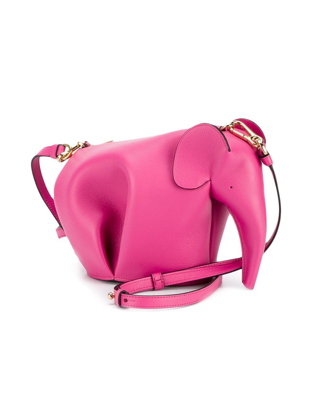 Loewe Leather Elephant Mini Bag in Pink & Purple (Pink) - Lyst