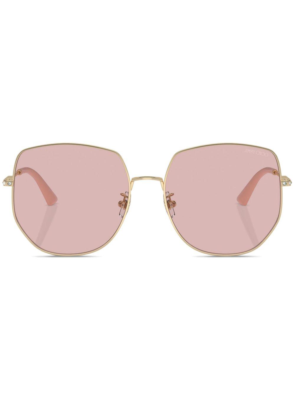 Jimmy Choo レディース ピンク スクエアフレーム サングラス サングラス