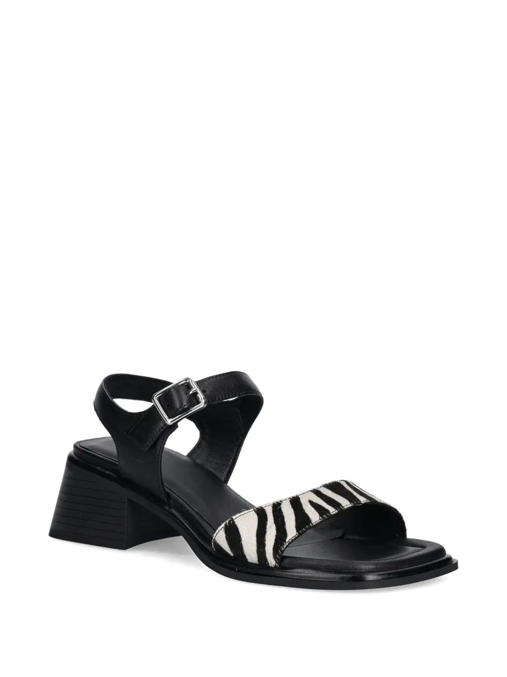 サンダル・ミュール Gia Borghini X Helsa Bold Black And White Zebra Print Mule Gia Borghini X Helsa Bold Black And White Zebra Print Mule
