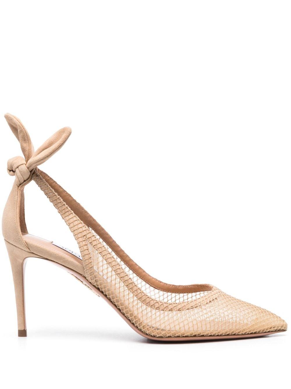 Pumps con fiocco 85mm di Aquazzura in Rosa Lyst