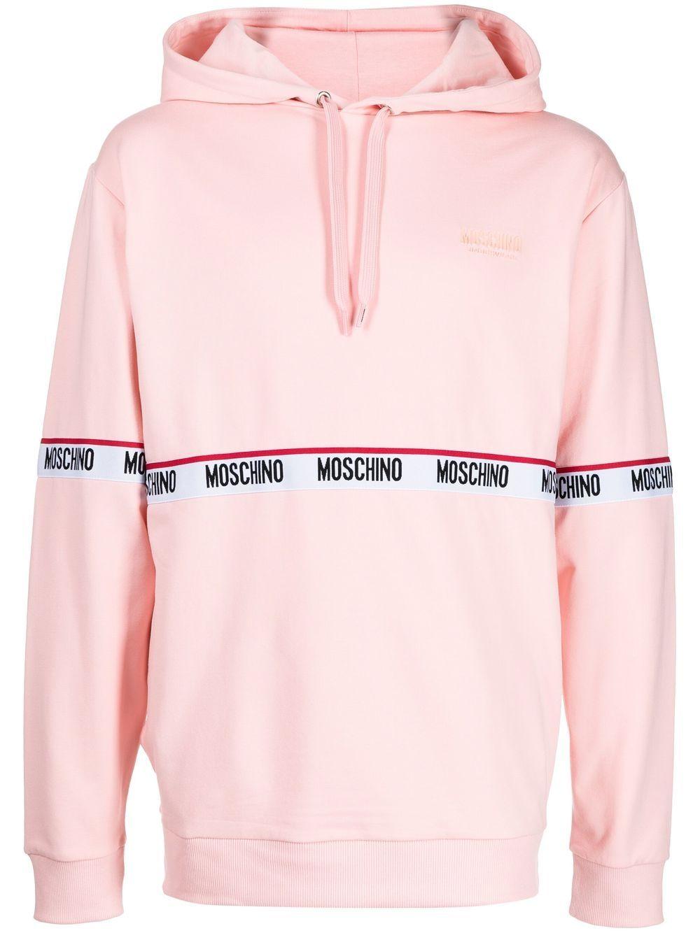 Moschino Tape Logo Hoodie in Pink for Men | Lyst