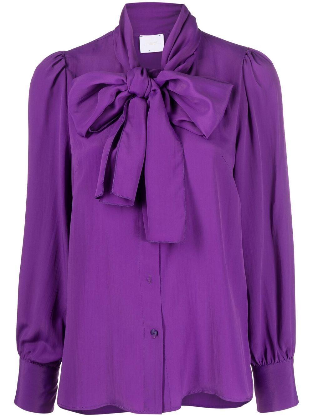 ..,merci Pussy-bow Collar Blouse in Purple | Lyst