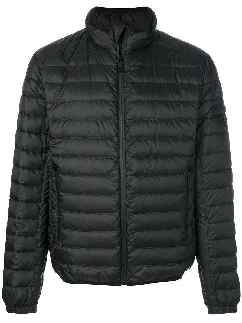 Prada Goose Piumino Pelleovo Jacket in Black for Men - Lyst
